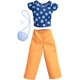 thumbnail image 1 of Barbie Fashions Complete Look Blue Polka Dot Top & Peach P, 1 of 2