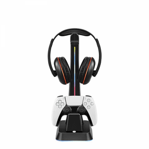 Genérico - Base De Carga Para Mandos De Juegos Multiplataforma Con Modos De Iluminación Led, 2 Puertos Usb, Sistema De Carga Inteligente Compatible Con Mandos Ps5/Ps4/Xbox/Switch Pro-Para Ps5