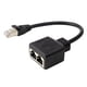thumbnail image 2 of Lan Ethernet Splitter Negro A Adaptador De Red Computadora Uno A Dos, 2 of 5