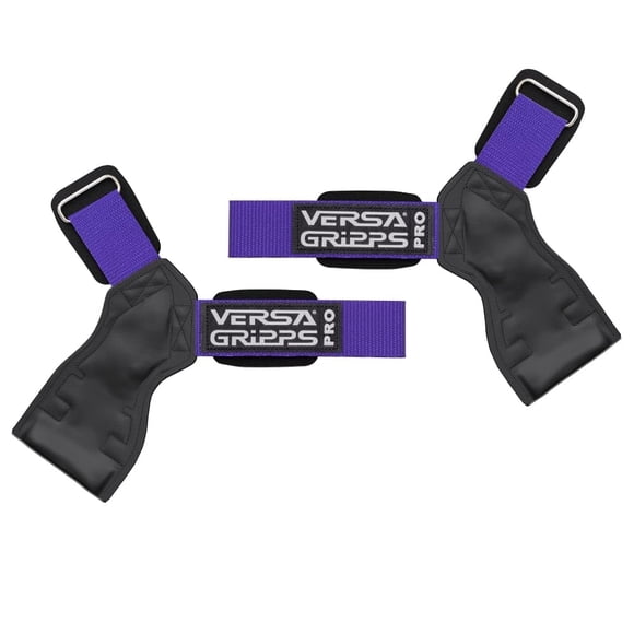 Correas de muñeca Versa Gripps Pro para levantamiento de pesas moradas