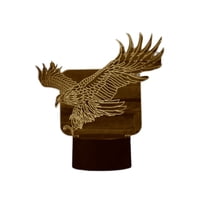 Lampara Ilusion 3D Águila De 7 Colores, Base Touch