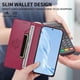 thumbnail image 5 of Funda Tipo Cartera de Cuero Sintético para Samsung Galaxy S21 Plus Bloqueo RFID, con Ranuras para Tarjetas y Bolsillo para Efectivo, Cierre Magnético Fuerte Rojo, 5 of 6