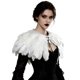 thumbnail image 1 of Capa ZAKIA de Plumas Blancas 20‑25 cm - Estilo Gótico, 1 of 7