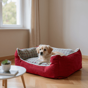 Bloccare - Cama Para Mascotas Espuma - Talla M (Rojo) 60 X 50 X 15 Cm