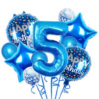 Decoración Con Globos De Chaungfu Para Fiesta De Quinto Cumpleaños, 11 Unidades, Azul