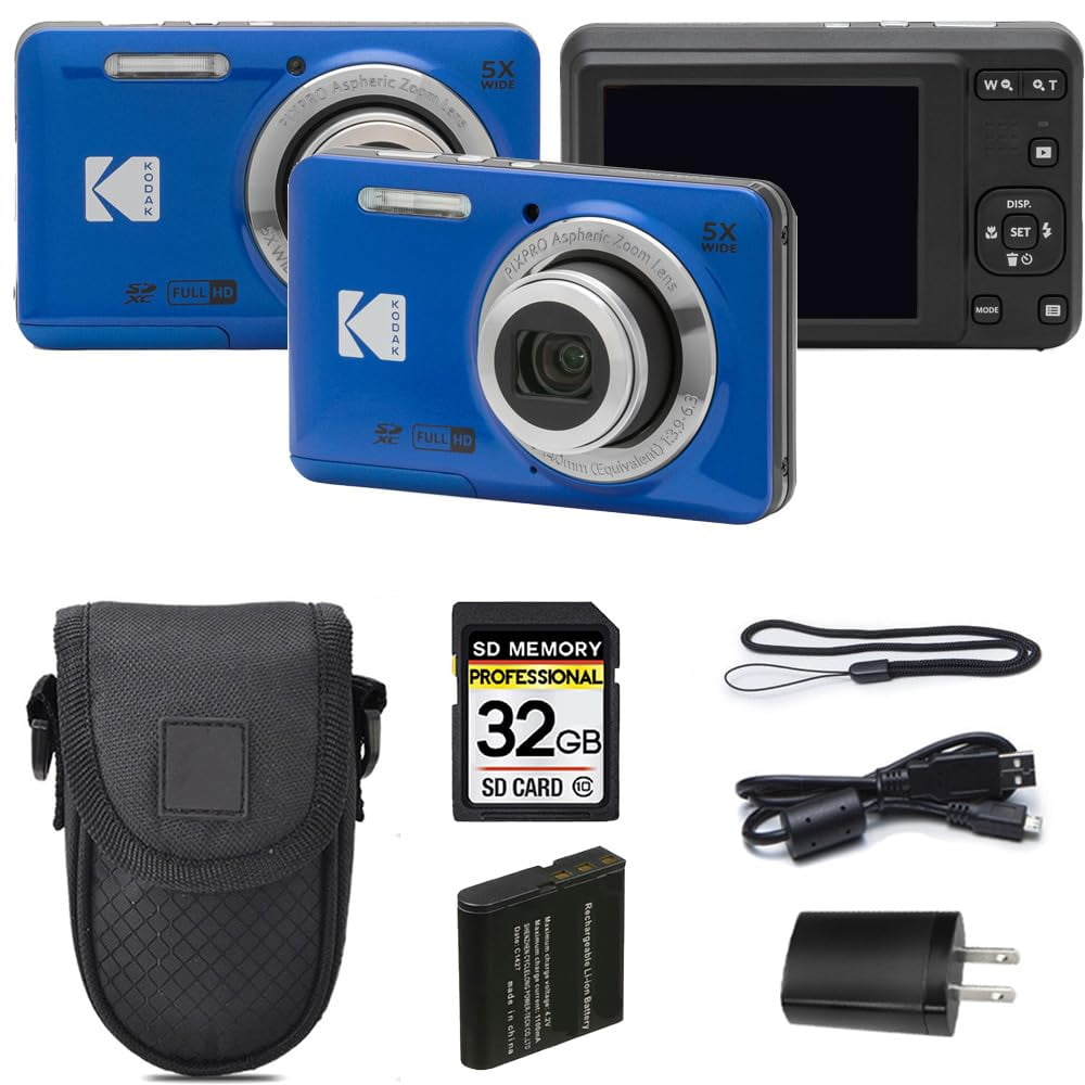 Kodak Professional - Cámara Compacta Kodak Pixpro Fz55 De 16 Mp, Zoom 5x, Azul
