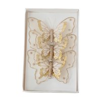 Magideal - 3 Decoraciones Navideñas De Mariposas, Mariposas Brillantes, Decoración De Pared Para Chimenea, Mariposas Colgantes Con Clip Para Corona De Cumpleaños