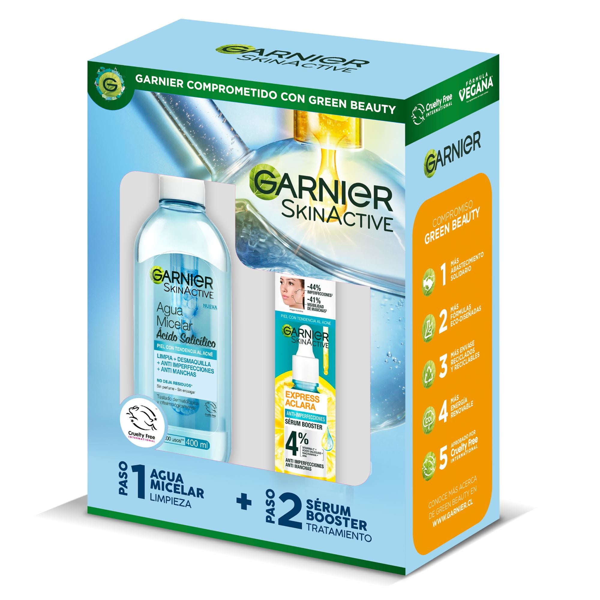 Agua Micelar Rutina Anti Impercciones + Serum Pack 430 ml Garnier