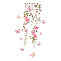 Magideal - Pegatina De Pared Con Diseño De Flor De Vid, Decorativa, Elegante Y Romántica, De Pvc, Ideal Para Despegar Y Pegar En El Baño, El Dormitorio Y La Guar