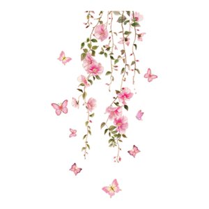 Magideal - Pegatina De Pared Con Diseño De Flor De Vid, Decorativa, Elegante Y Romántica, De Pvc, Ideal Para Despegar Y Pegar En El Baño, El Dormitorio Y La Guar