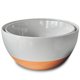 thumbnail image 1 of Juego de 2 tazones de cerámica MORA gris con ribete naranja – 5,5 y 3,6 qt, 1 of 7