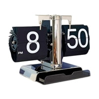 Bothyi - Reloj De Escritorio Abatible Para Decoración Del Hogar, Reloj Mecánico De Mesa Para Dormitorio, Escritorio, Oficina, Negro Y Plateado