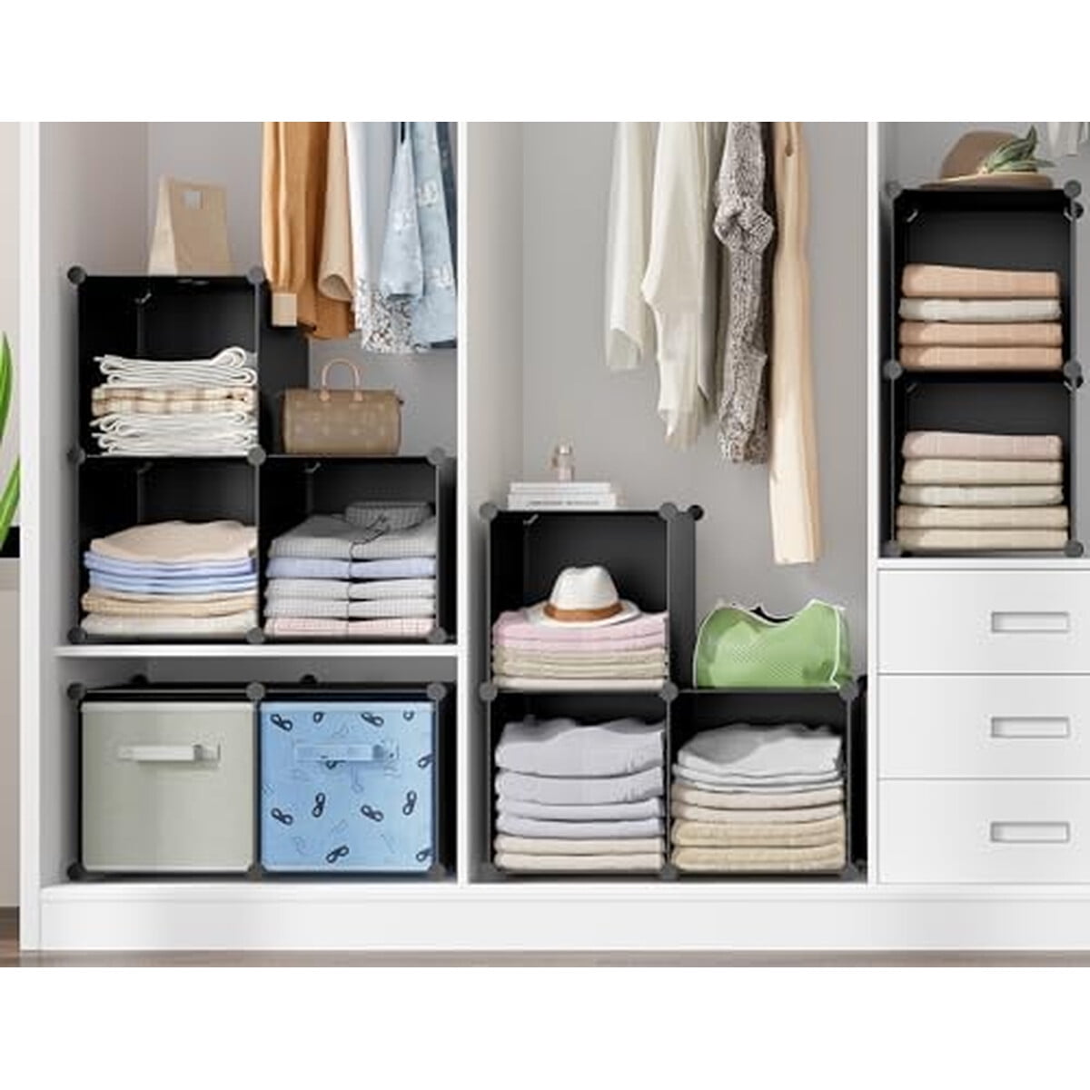 Organizador Homidec 6 Cubos 30x30x30cm Negro