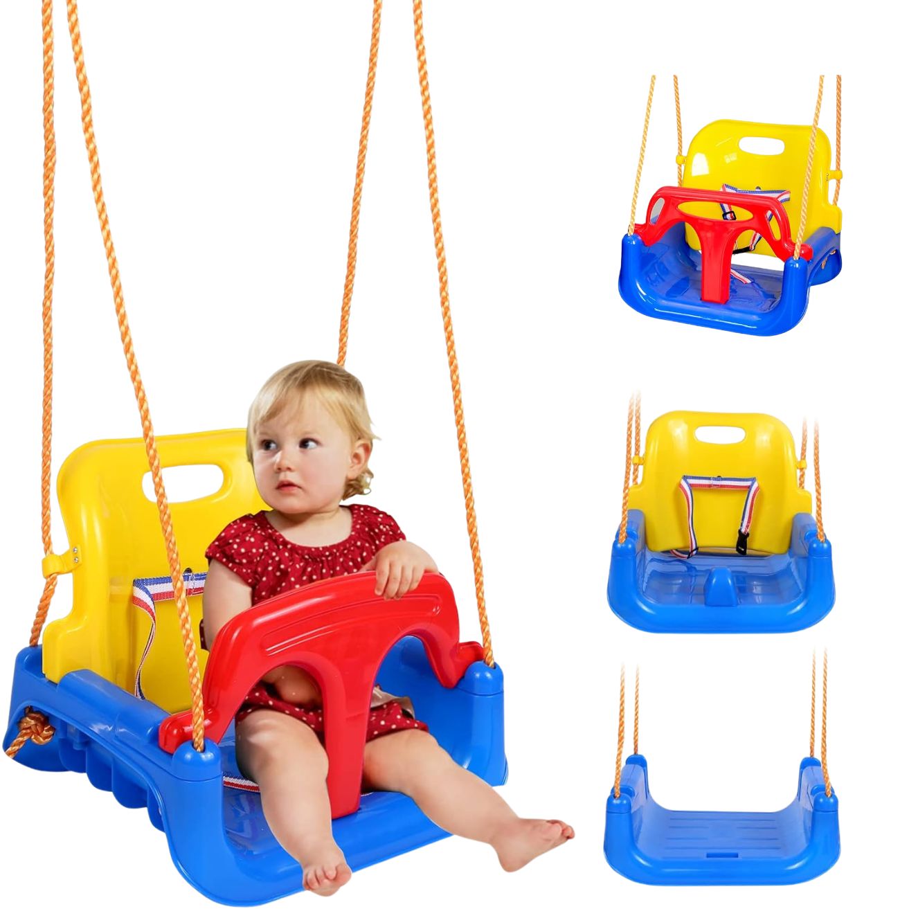 Genérica - Columpio Silla 3 En 1 Ajustable Portátil Niños Asiento Bebé