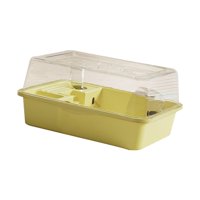 Magideal - Accesorios Para Jaula De Hámster, Casa De Juego Para Ejercicio, Transparente, Con Tapa Abierta, Portátil, Recinto Para Hábitat De Hámster Para Ratones Amarillo