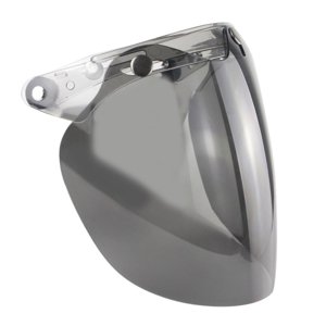 Magideal - Escudo De Visera A Prueba De Viento 3 Snap Para Cascos De Motocicleta De Cara Abierta Visera De Casco Escudo De Cara Retro Escudo De Viento Len Gris Oscuro