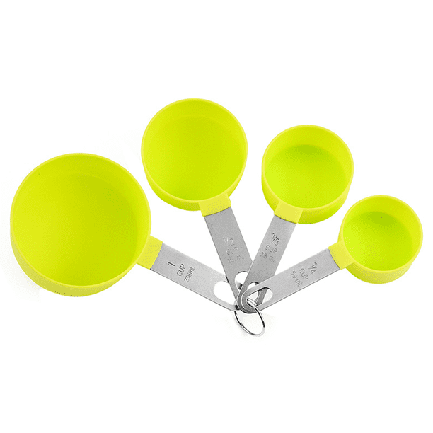 Tazas medidoras apilables con mango de acero inoxidable para medir ingredientes secos y líquidos