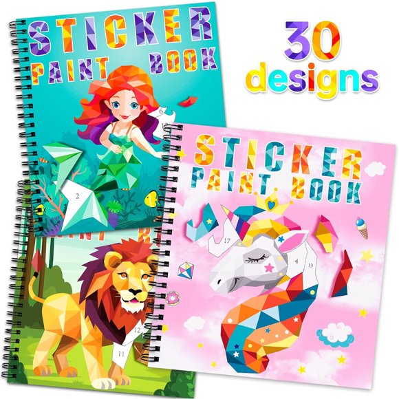 Libros de stickers Homicozy, 3 unidades, 30 diseños