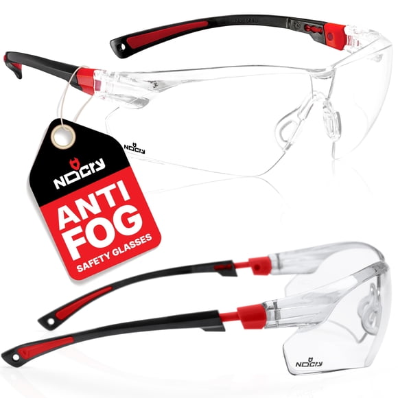 Gafas de seguridad NoCry, transparentes, antivaho, resistentes a los arañazos, paquete de 10