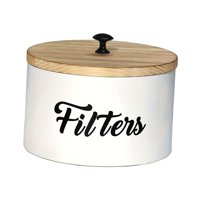 Magideal - Caja De Filtro De Café De Madera Organizador De Granos De Café, Caja De Almacenamiento De Bolsitas De Té, Recipiente Para Té, Café Y Azúcar Para Azúca Blanco