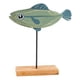 thumbnail image 1 of Adorno De Peces De Madera Adorno De Decoración Con Forma De Pez De Navidad Para Decoración De Escritorio Verde Oscuro, 1 of 5