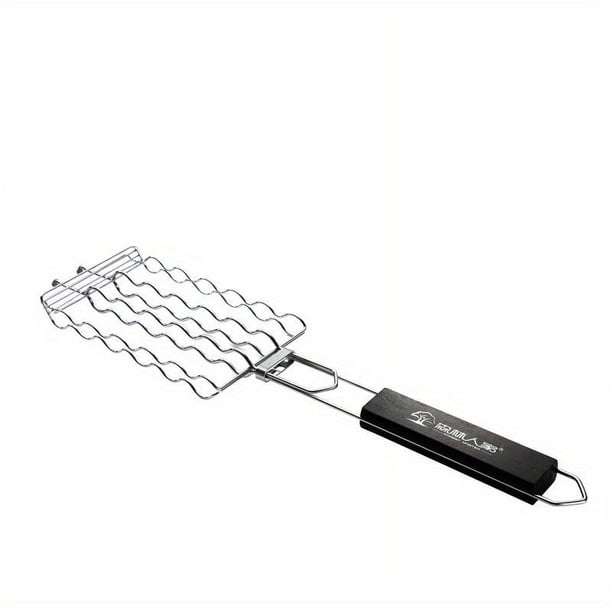 Grill Perfect Sausages with our 1pc Metal Mesh Grilling Basket - Fits Tobies, Ideal for Picnic, Camping, and Home Kitchen Barbecue - Sausage Grilling Rack Net and Accessories Included