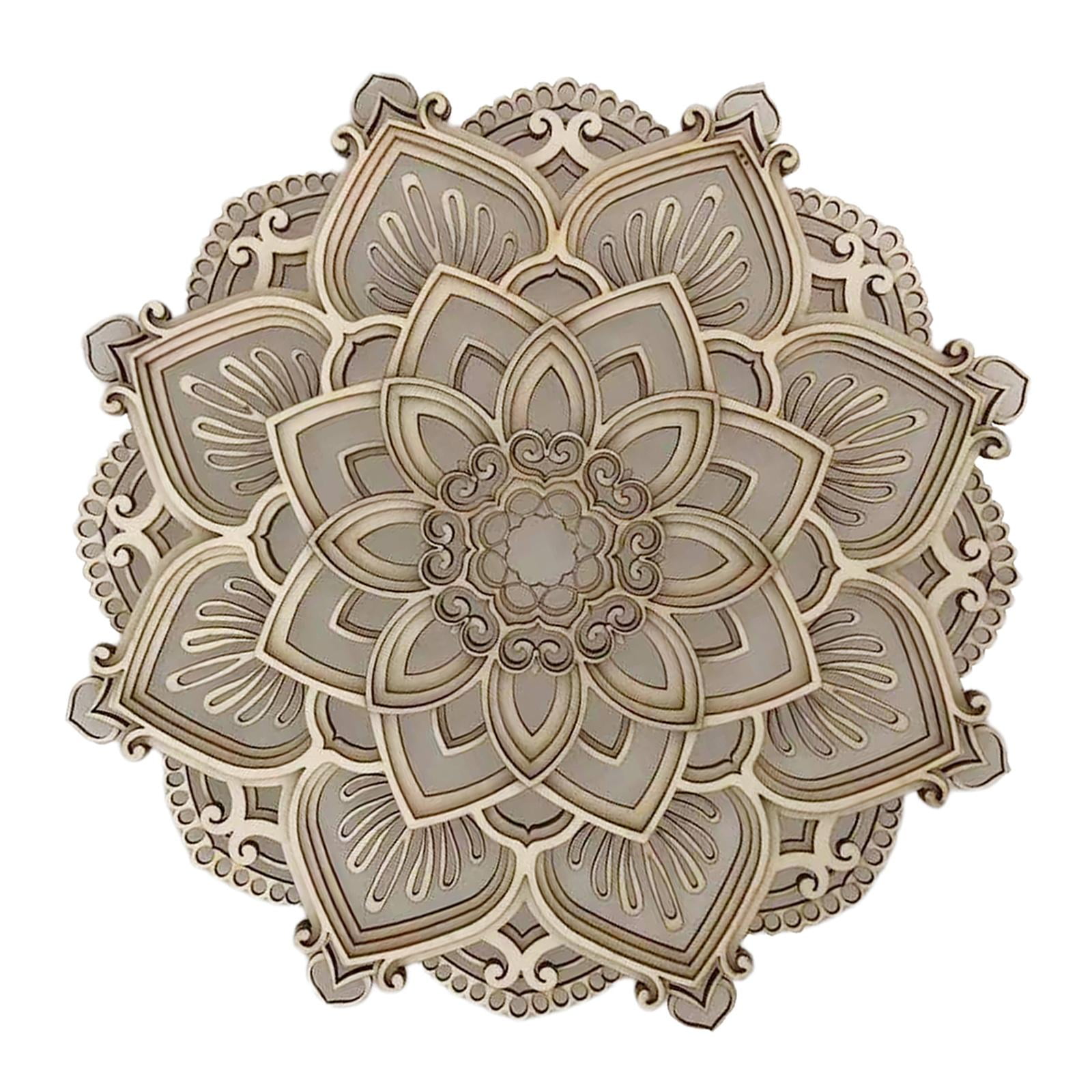 Magideal - Luz De Noche Para Habitación De Yoga, Decoración De Pared Brillante Para , Lámpara De Mandala Romántica Acrílica De Para Pasillo, Sala De Madera