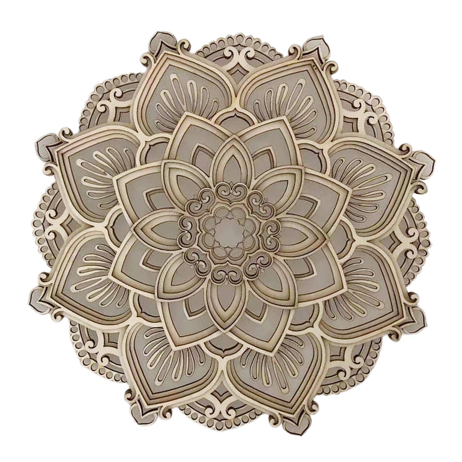 Magideal - Luz De Noche Para Habitación De Yoga, Decoración De Pared Brillante Para , Lámpara De Mandala Romántica Acrílica De Para Pasillo, Sala De Madera