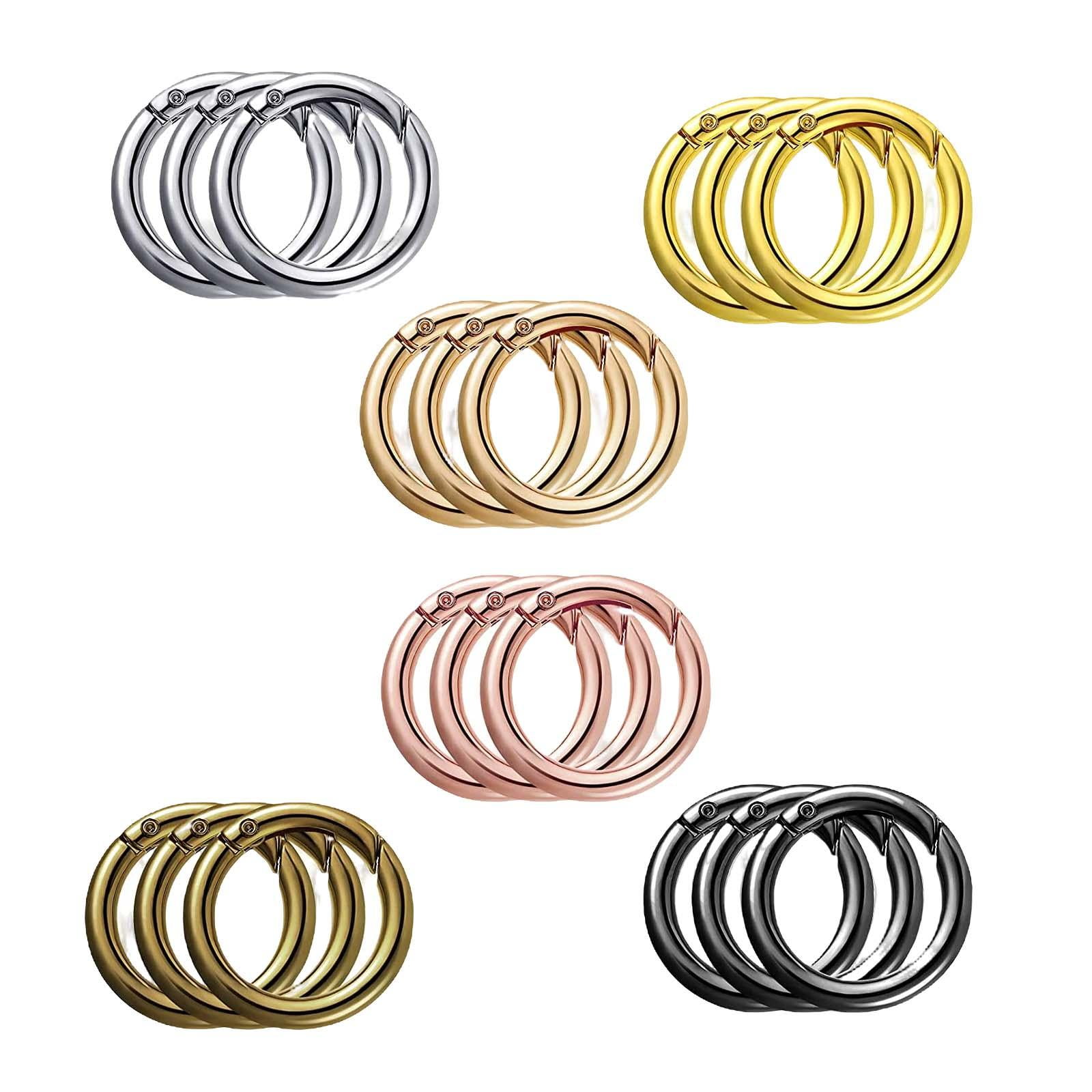 Bothyi - 18 Piezas Spring Gate O Rings Mosquetón Llavero Hebilla Push Gate Snap Hook
