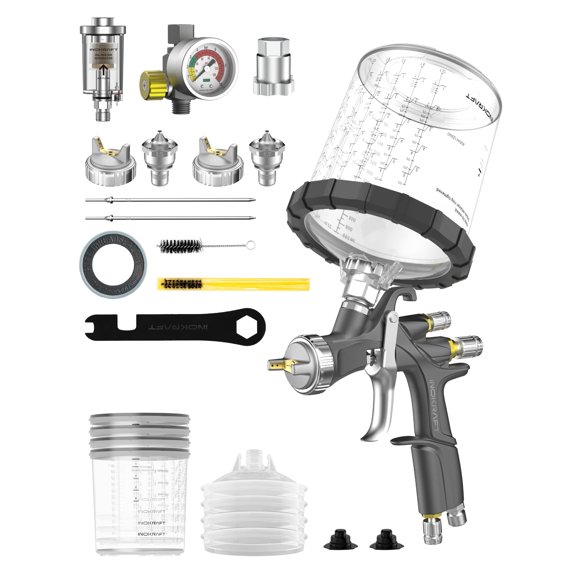 Kit De Pistola De Pintura Neumática Lvlp D1 Con Vasos De Pintura De 650 Ml