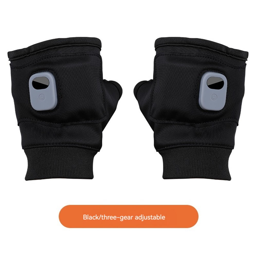 Xusx111 - Guantes De Calefacción Portátiles Electricfingerless Calefacción Guantes De Escritura Para Estudiantes, Mano Calentador Para Interiores Y Exteriores (negro Un Par De)
