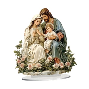 Bothyi - Adorno Navideño De Decoración De La Sagrada Familia 2D Para Gabinete, Dormitorio, Comedor