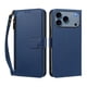thumbnail image 1 of Funda Tipo Billetera para iphone17 Pro con Soporte y Bolsillo con Cierre Azul profundo, 1 of 1