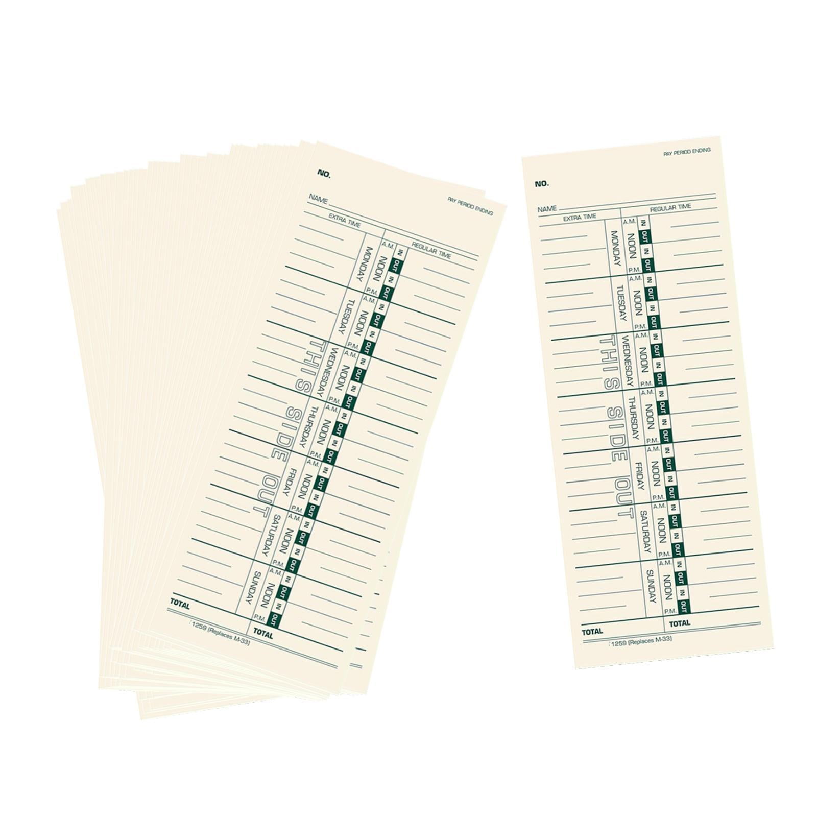 Ioensy - 50 Tarjetas De Tiempo Para Oficina, Equipo De Reloj, Tarjetas De Tiempo Para Empleados Y Empresas.