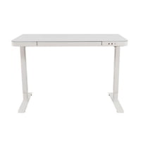 Ergostore - Escritorio Alzable Vidrio Templado 2 Motores Blanco
