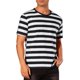 thumbnail image 4 of INSPIRE CHIC Camiseta a Rayas para Hombre de Regreso a Clases para Hombre Camiseta de Manga Corta con Cuello Redondo Camiseta Casual L Negro Blanco, 4 of 6