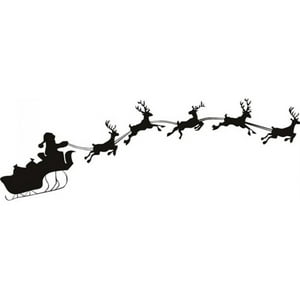 Rienda Libre Graphics - Decomural Reindeer Santa Sleigh Festive Christmas Ws-17287