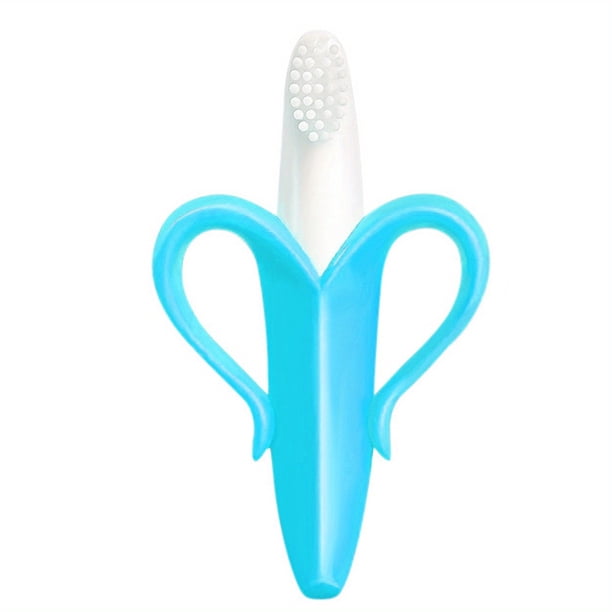 Baby-Friendly Banana-Shaped Bendable Toothbrush - Teach Good Oral Hygiene Habits!