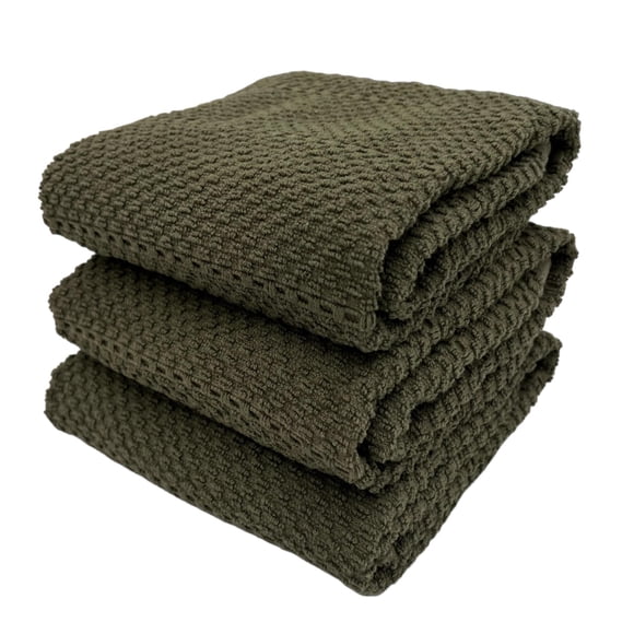 Juego de 3 toallas de mano Serafina Home 46 cm Verde Oliva Algodón