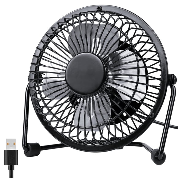 Ventilador de escritorio Zuvas silencioso, pequeño, USB, rotación de 360°, 2 velocidades, 10 cm