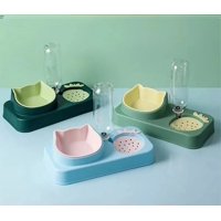 Genérico - Bebedero Y Comedero Plato Doble Para Mascotas