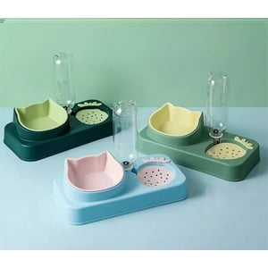 Genérico - Bebedero Y Comedero Plato Doble Para Mascotas