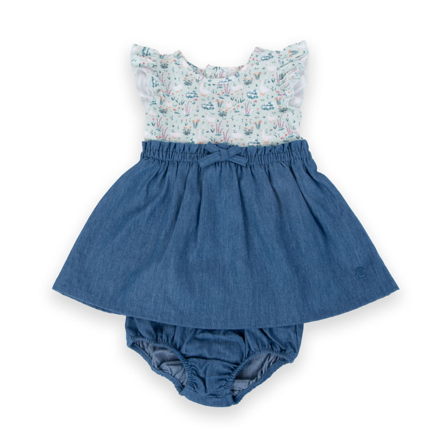 Vestido Bebe Niña Menta Pillin