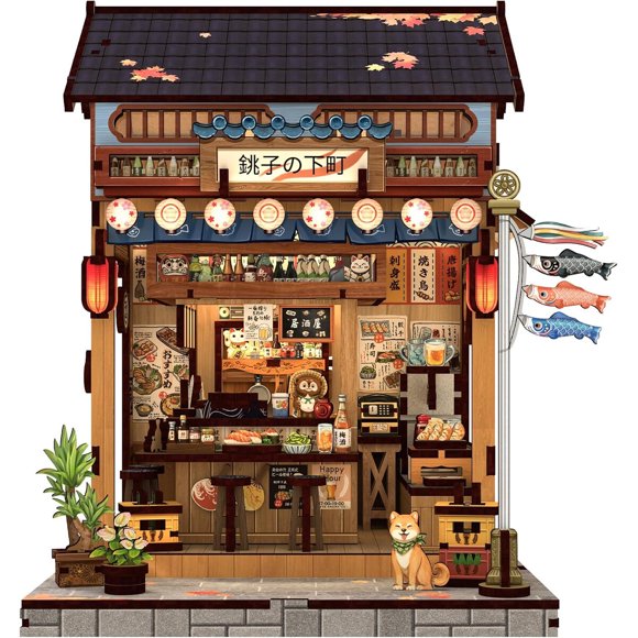 Book Nook Cutefun Miniatura Japonesa 218 Piezas con Luz LED