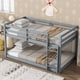 thumbnail image 2 of Solid Wooden, Solid Rubber Wooden Twin over Twin Floor Bunk Bed with Ladder, with Bed Platform of Strengthened Slats , Grey, 2 of 3