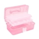 thumbnail image 5 of Caja De Almacenamiento Multiusos Organizador Hobby DIY Caja De Herramientas Plegable 2 Bandejas Rosa, 5 of 5