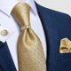 thumbnail image 3 of Corbata Hombre Seda En Caja + Anillo Dorado, Paño Y Colleras dorado Talla Única, 3 of 4