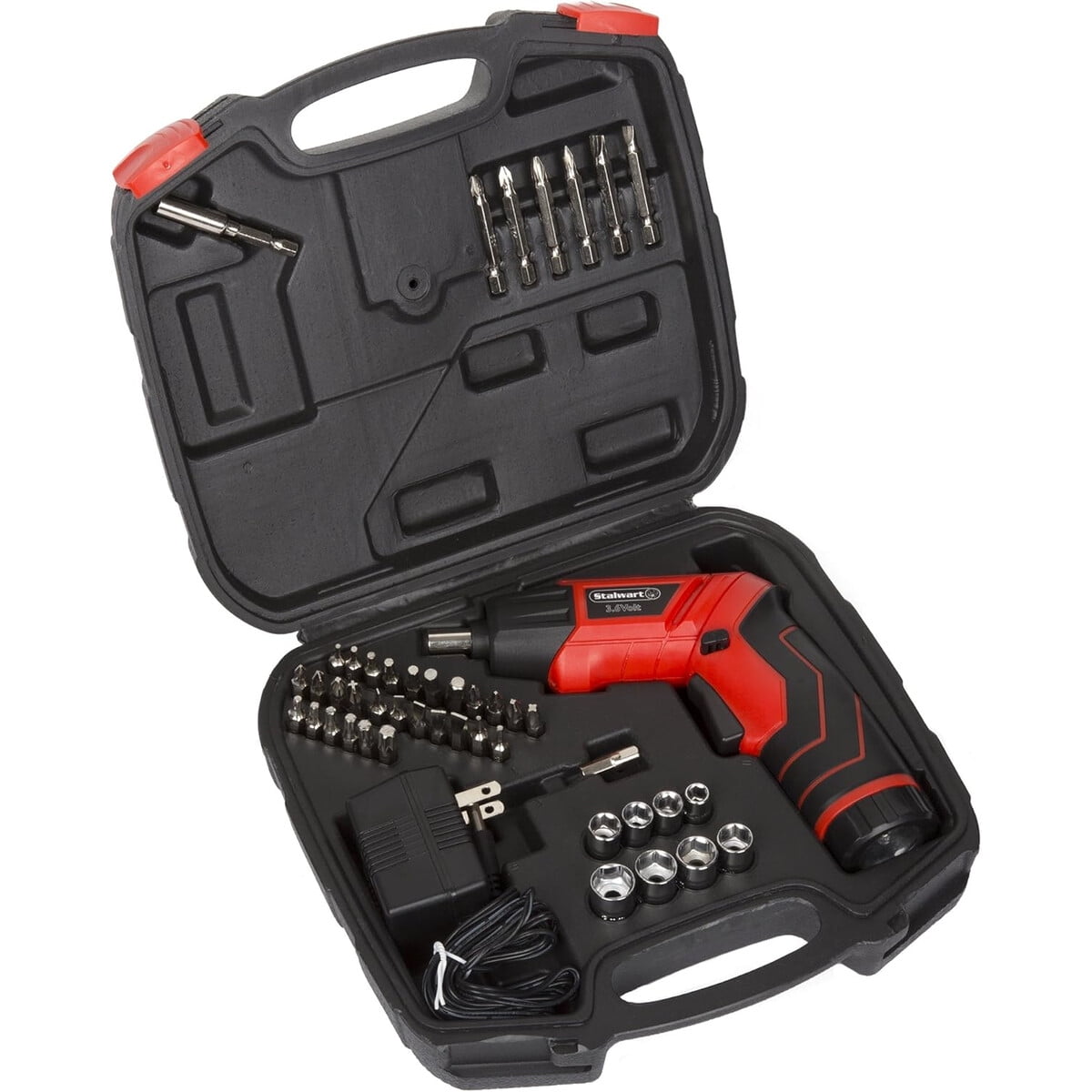 Destornillador Inalambrico Stalwart 45 Piezas 3.6v Led Maletan