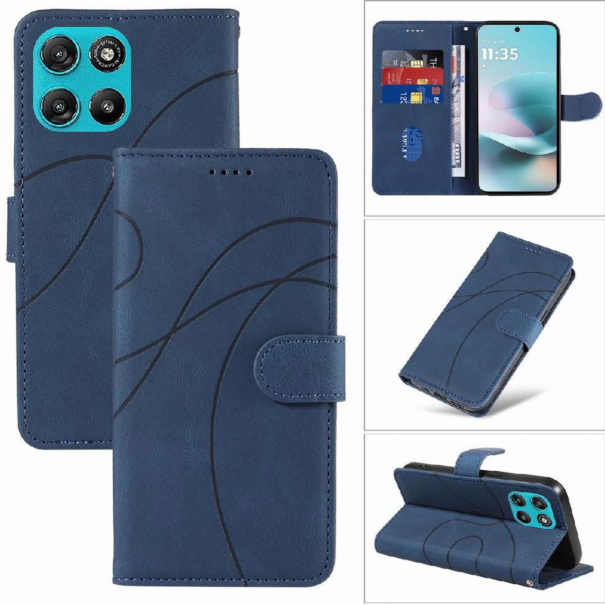 Foxdock - Funda Tipo Cartera Con Tapa Para Motorola Moto G100 2025 5g Con Tarjetero, Soporte Y Cubierta Magnética Azul