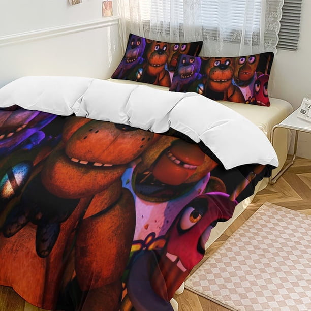 Five Nightat Freddy Quilt Set Thicken Soft 3 Pieces Bedding Set All Season Duvet Cove with 2 Pillowcases for Adult Women Girls Teens Home Room Decor
